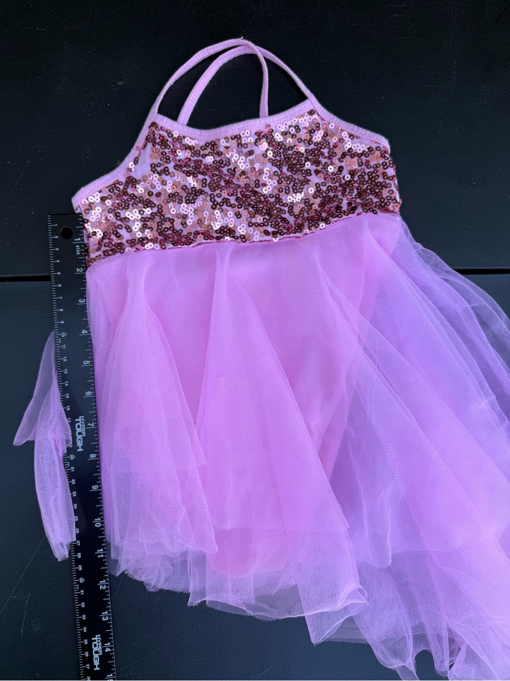 Girls Pink Sequin Tulle Dance Costume Dress